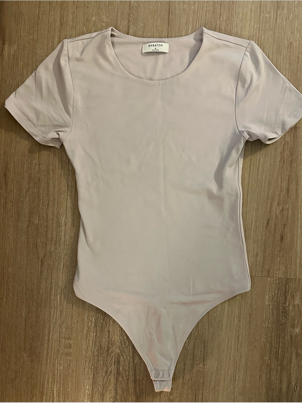 Babaton Lavender Crewneck Short-Sleeve Bodysuit